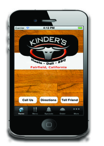 Kinder's BBQ Fairfield mobile app and website design and development